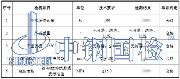 植筋膠檢測(cè)項(xiàng)目結(jié)果