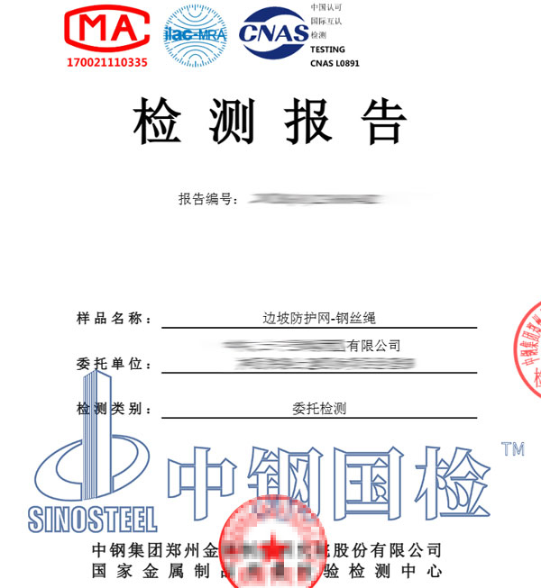 邊坡防護(hù)網(wǎng)檢測報告