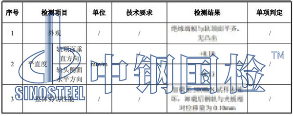 鋼軌膠接絕緣接頭檢測項目結(jié)果