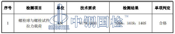 螺栓球網(wǎng)架檢測項目結(jié)果