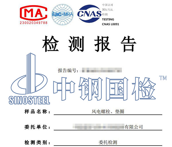 風(fēng)電塔筒螺栓檢測報告