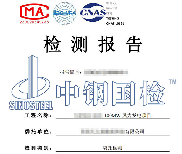 風(fēng)電項(xiàng)目檢測報告